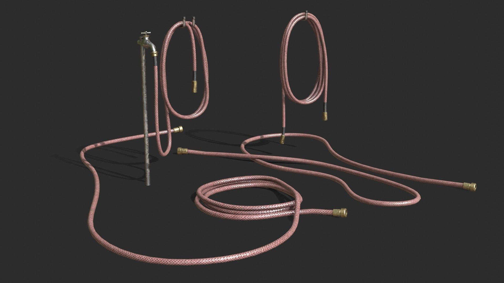 Garden Hose Low-poly 3D model_3