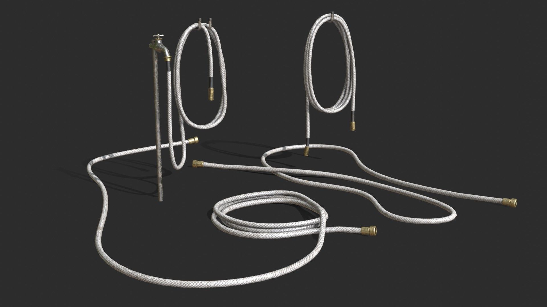 Garden Hose Low-poly 3D model_4