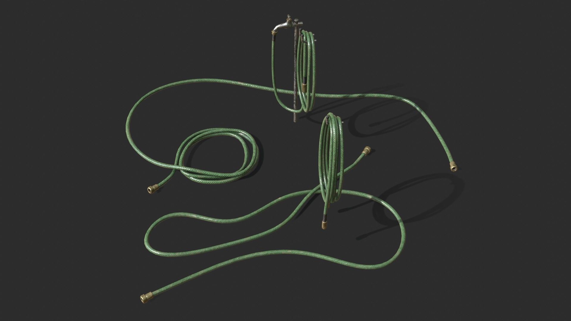 Garden Hose Low-poly 3D model_9