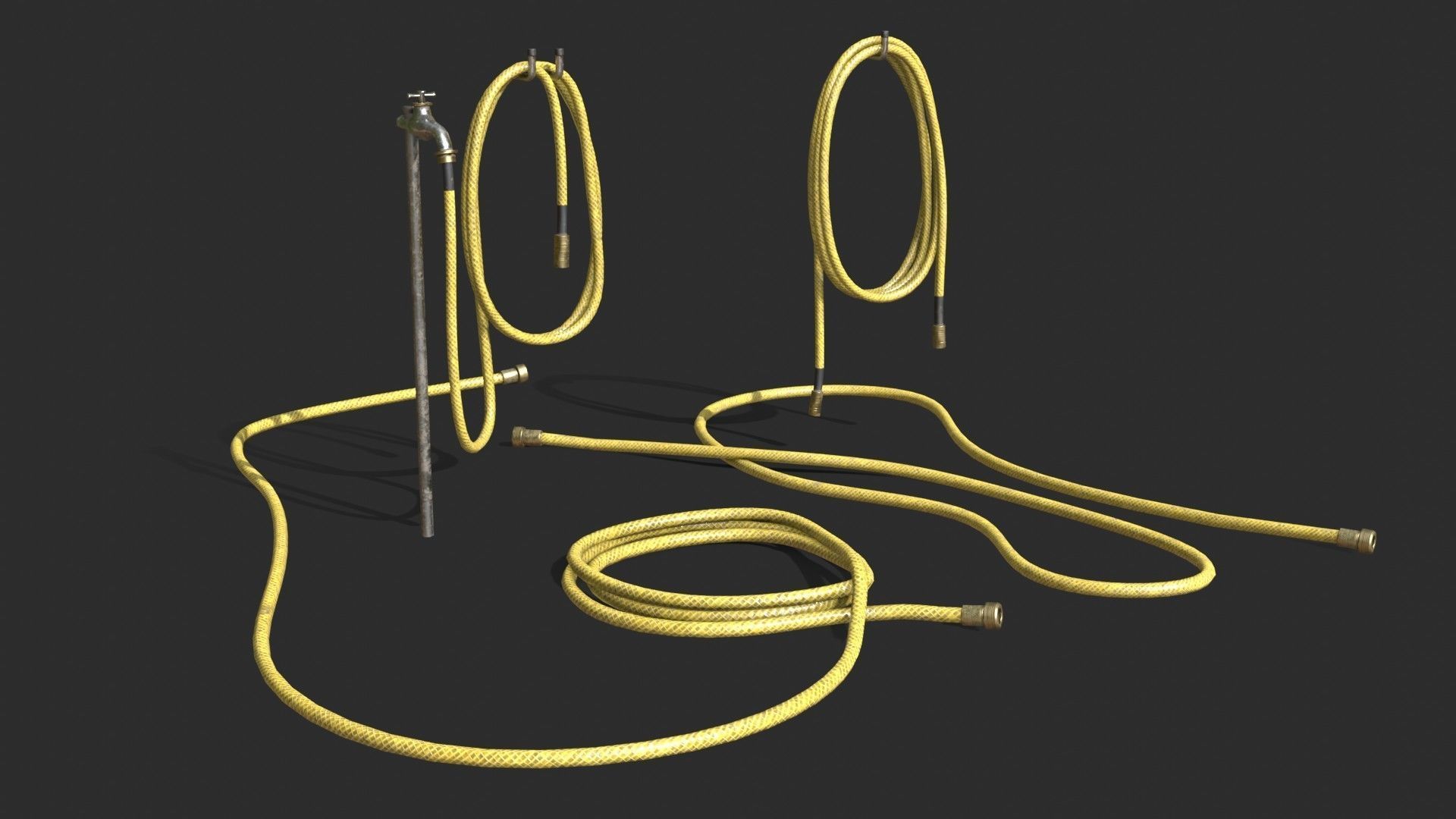 Garden Hose Low-poly 3D model_2