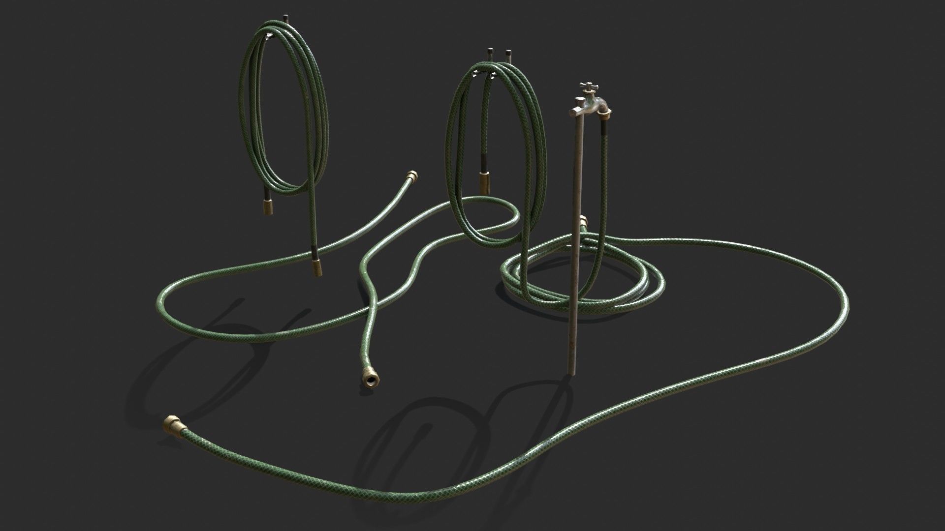 Garden Hose Low-poly 3D model_6