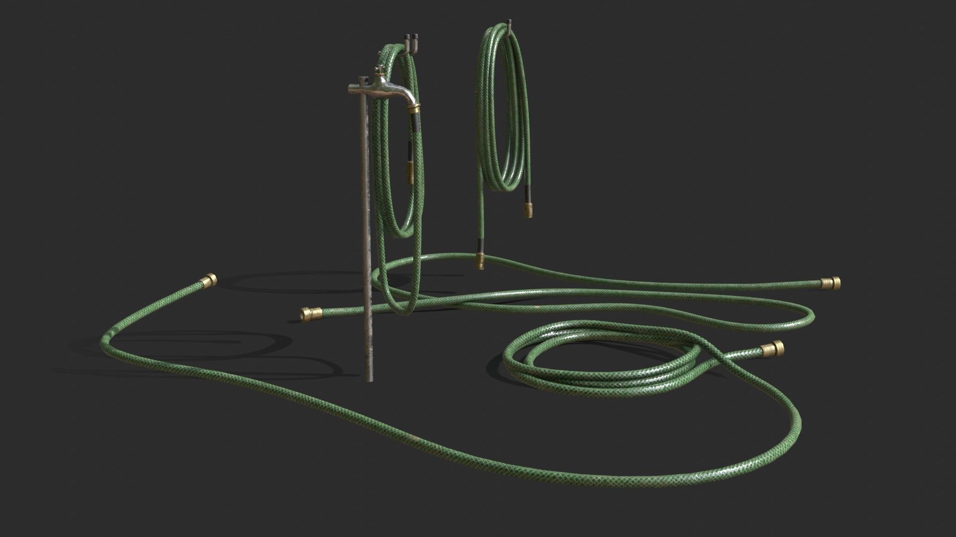 Garden Hose Low-poly 3D model_5