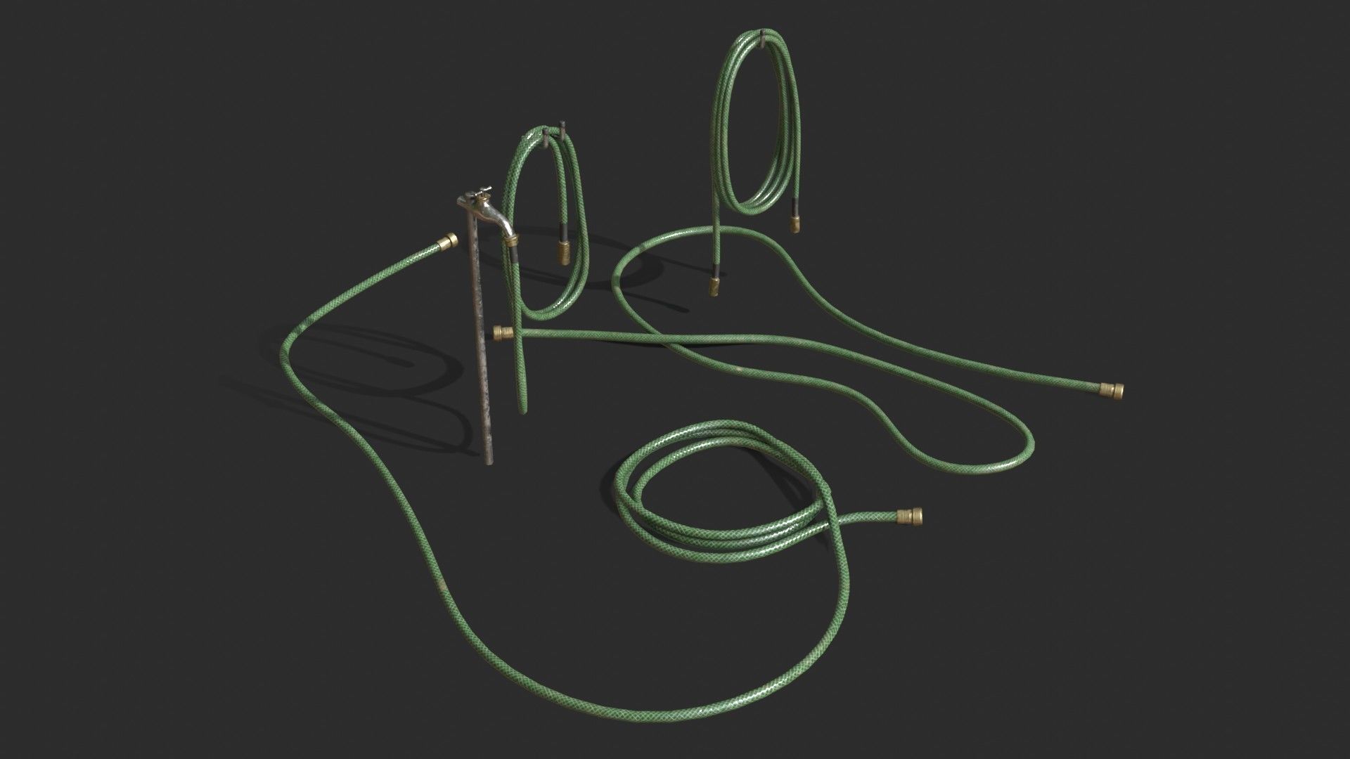 Garden Hose Low-poly 3D model_11