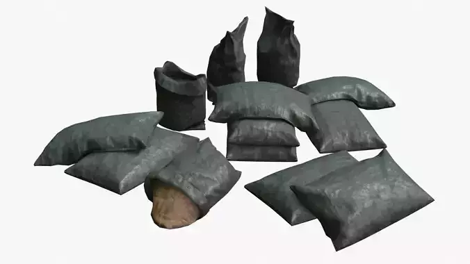 Military Sand Bags Assets 01 Low-poly 3D model