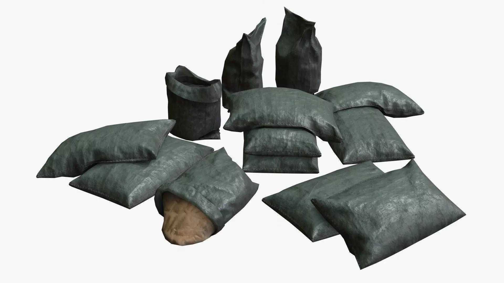Military Sand Bags Assets 01 Low-poly 3D model_0