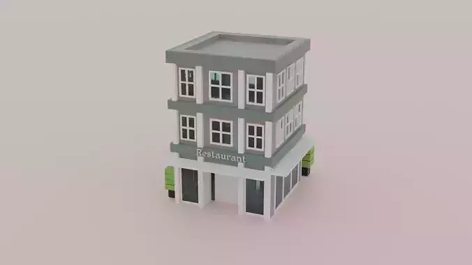 Low Poly Restaurant building
