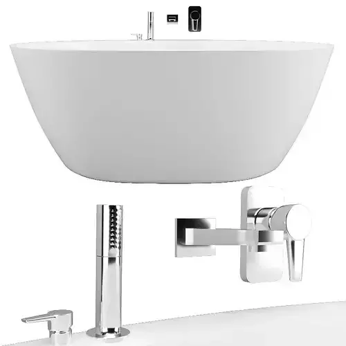 FREESTANDING BATH GLOSS WHITE 3D model