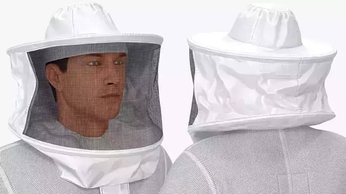 Man wearing Beekeeping Suit T Pose 3D model