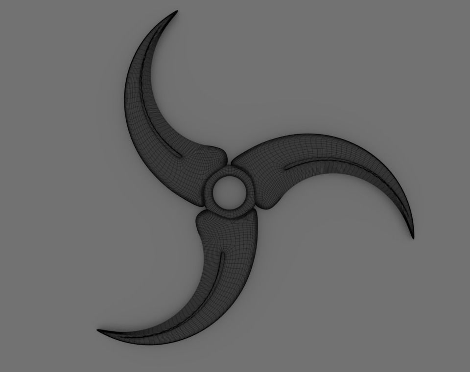 Raptor claw shuriken 3D print model_2
