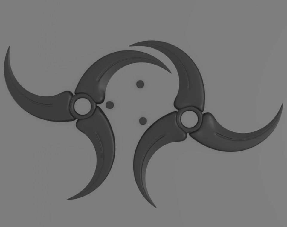 Raptor claw shuriken 3D print model_4