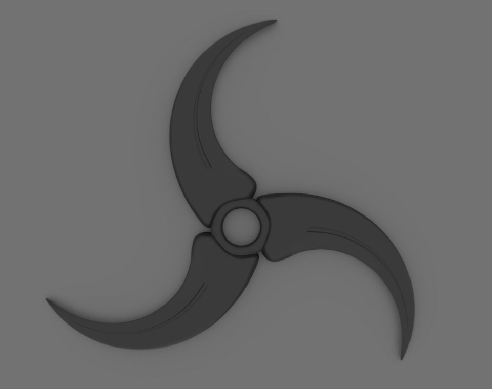 Raptor claw shuriken 3D print model_1