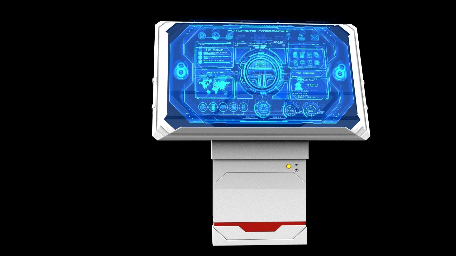 Sci-fi Terminal 3D model_2