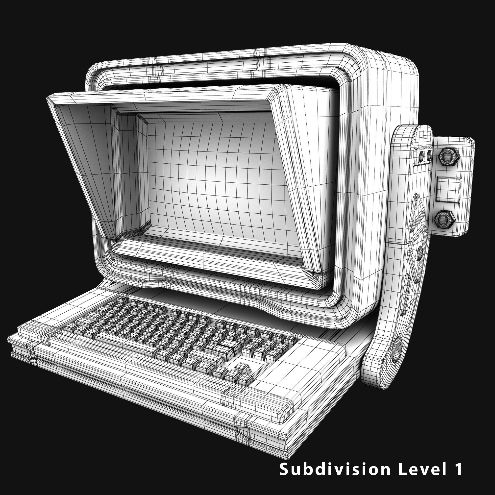 Sci-fi Monitor4 Low-poly 3D model_14