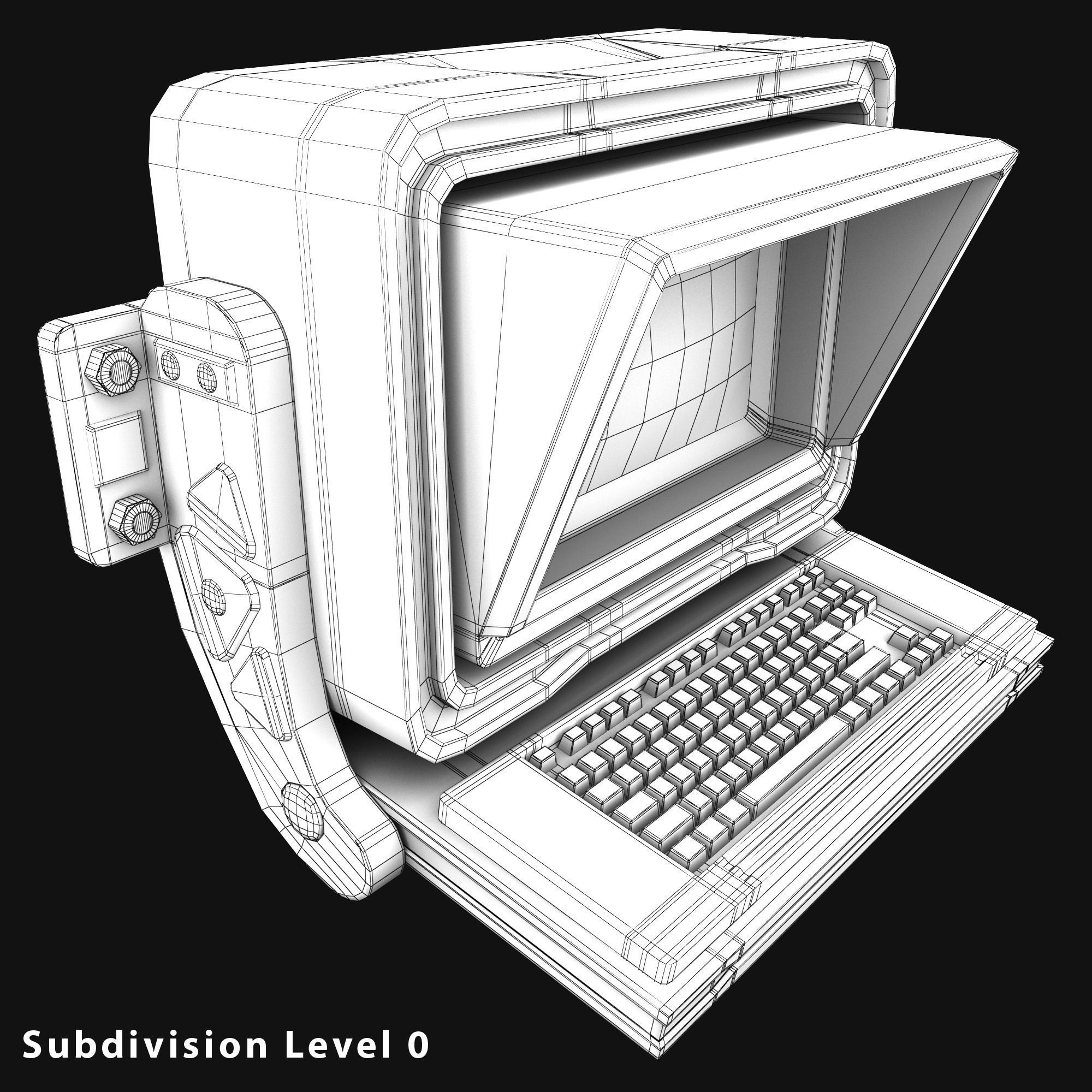 Sci-fi Monitor4 Low-poly 3D model_10