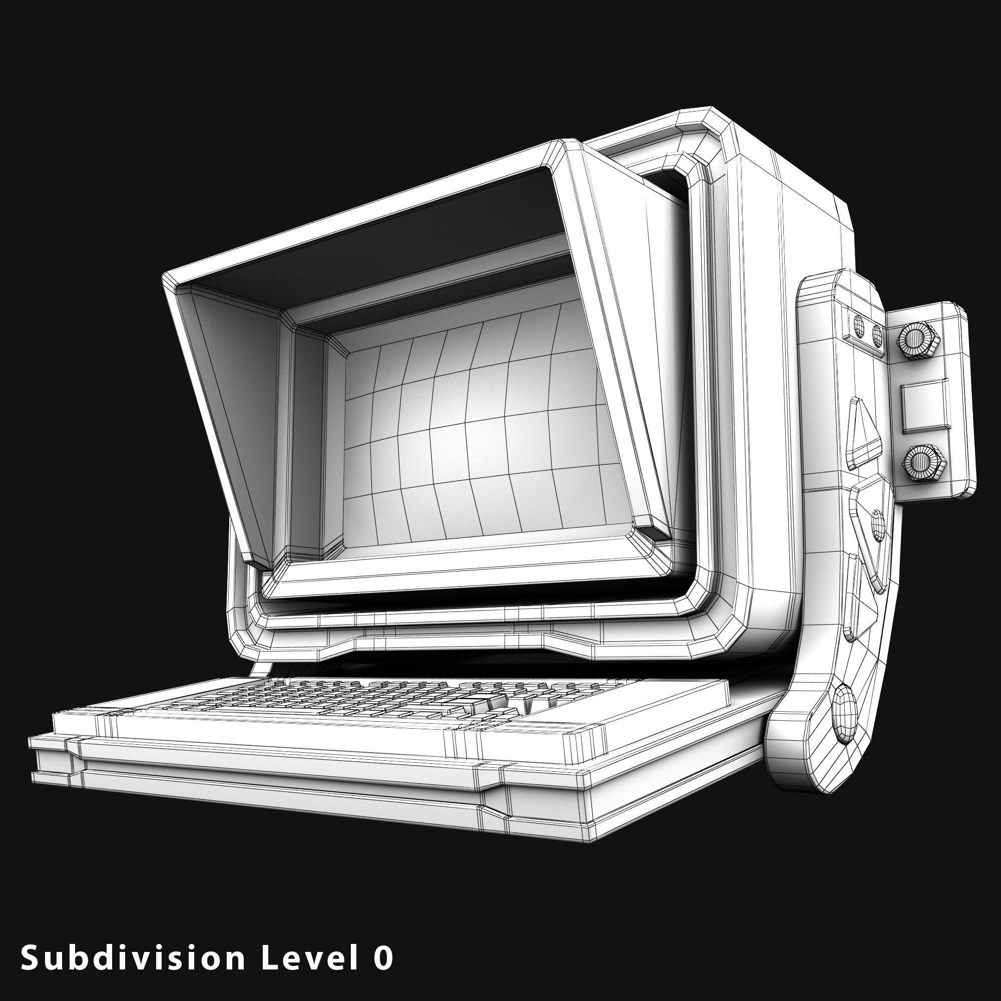 Sci-fi Monitor4 Low-poly 3D model_11