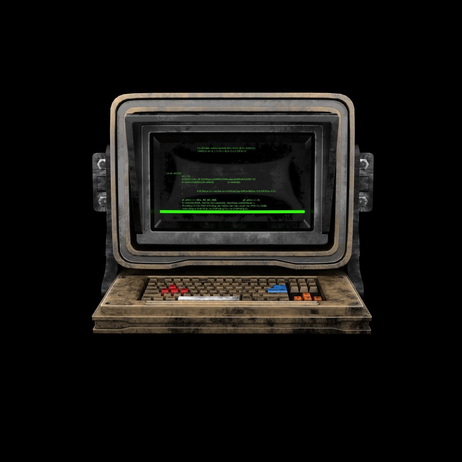 Sci-fi Monitor4 Low-poly 3D model_7