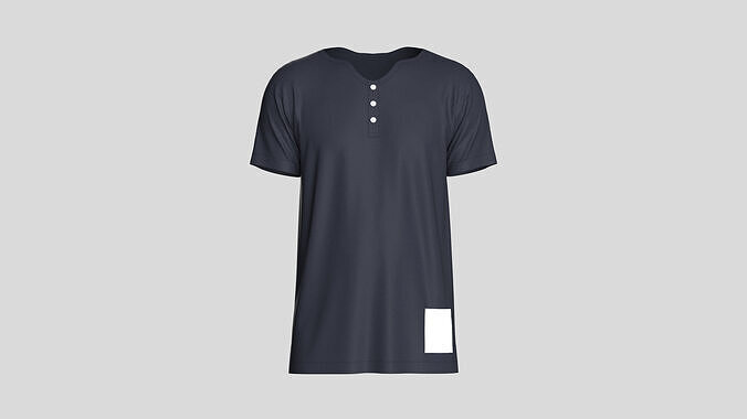 T-Shirt With Button 3D model