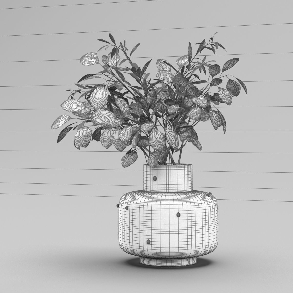 bouquet of eucalyptus and olive branch 3D model_5