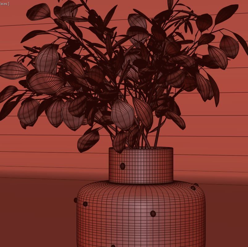 bouquet of eucalyptus and olive branch 3D model_7
