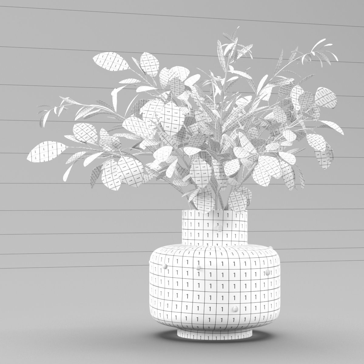 bouquet of eucalyptus and olive branch 3D model_9
