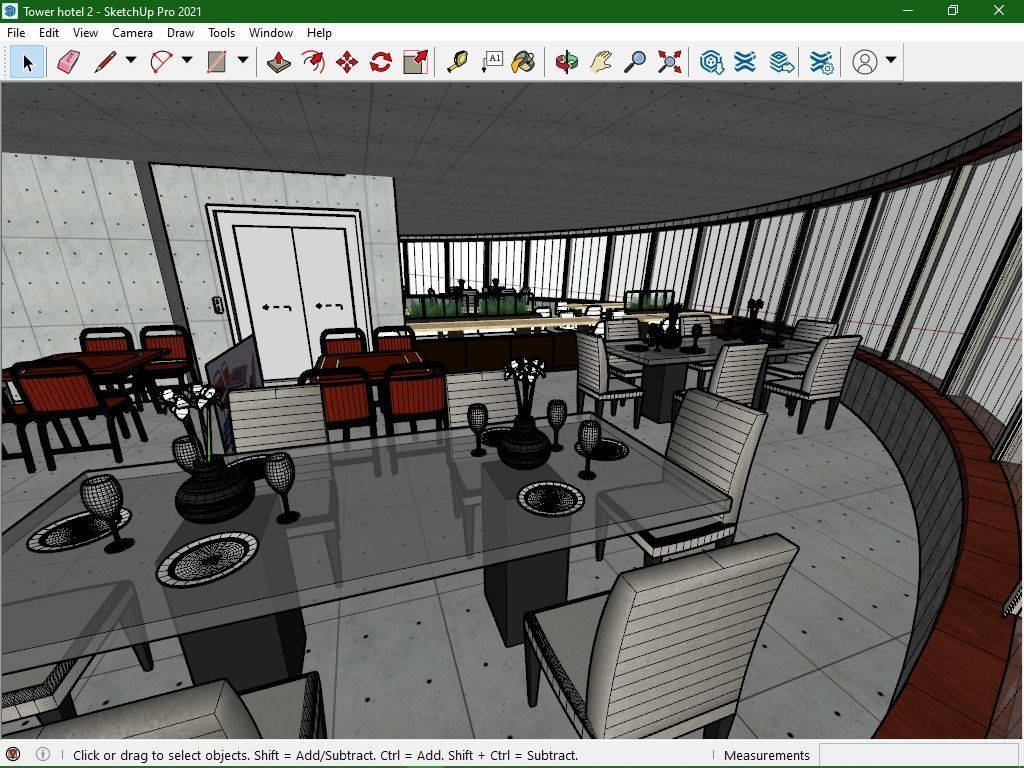 Tower Restaurant 3D model_21