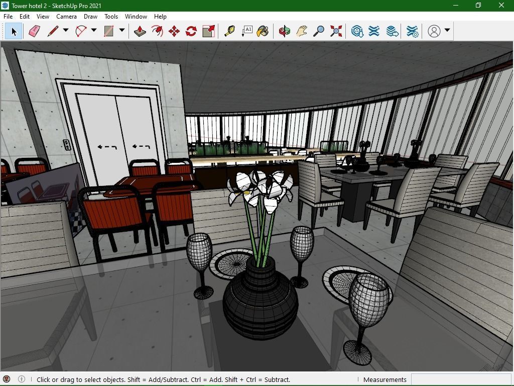 Tower Restaurant 3D model_15