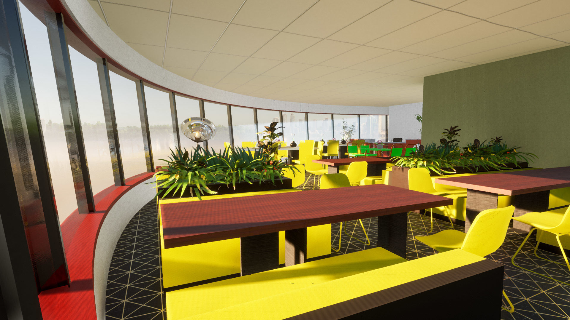 Tower Restaurant 3D model_9