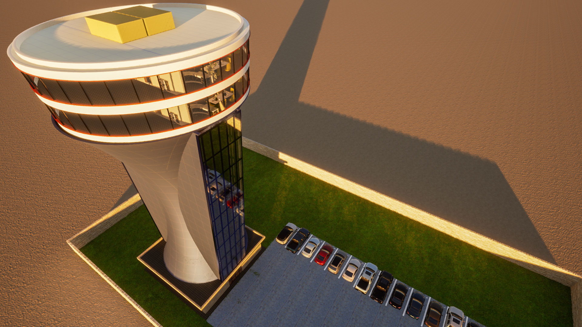 Tower Restaurant 3D model_2