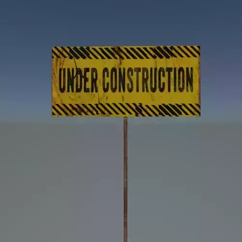 under construction sign Free low-poly 3D model