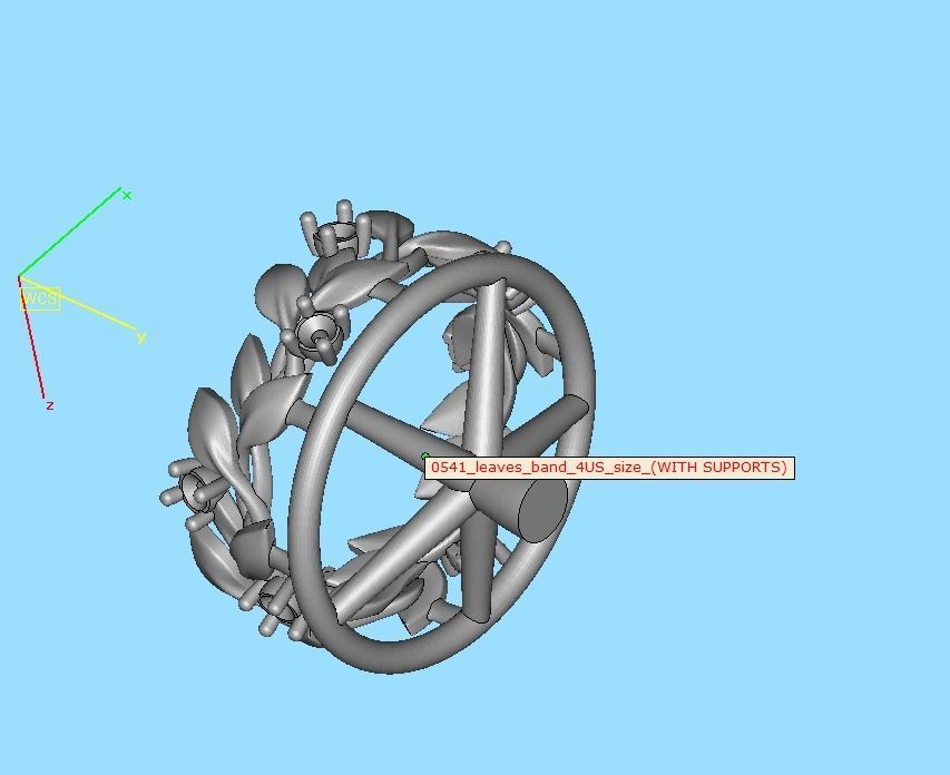 Floral Leaves Eternity Ring Nature Inspired Leaves Ring 7US 3D print model_26