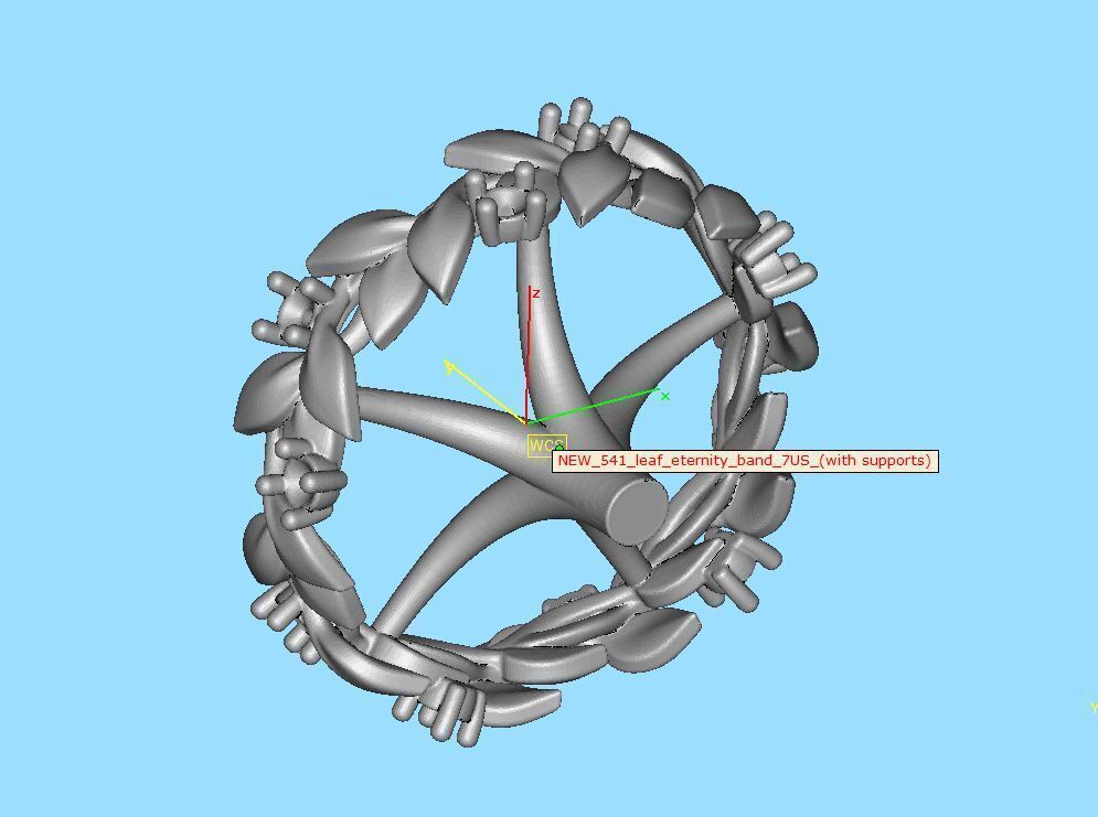 Floral Leaves Eternity Ring Nature Inspired Leaves Ring 7US 3D print model_15