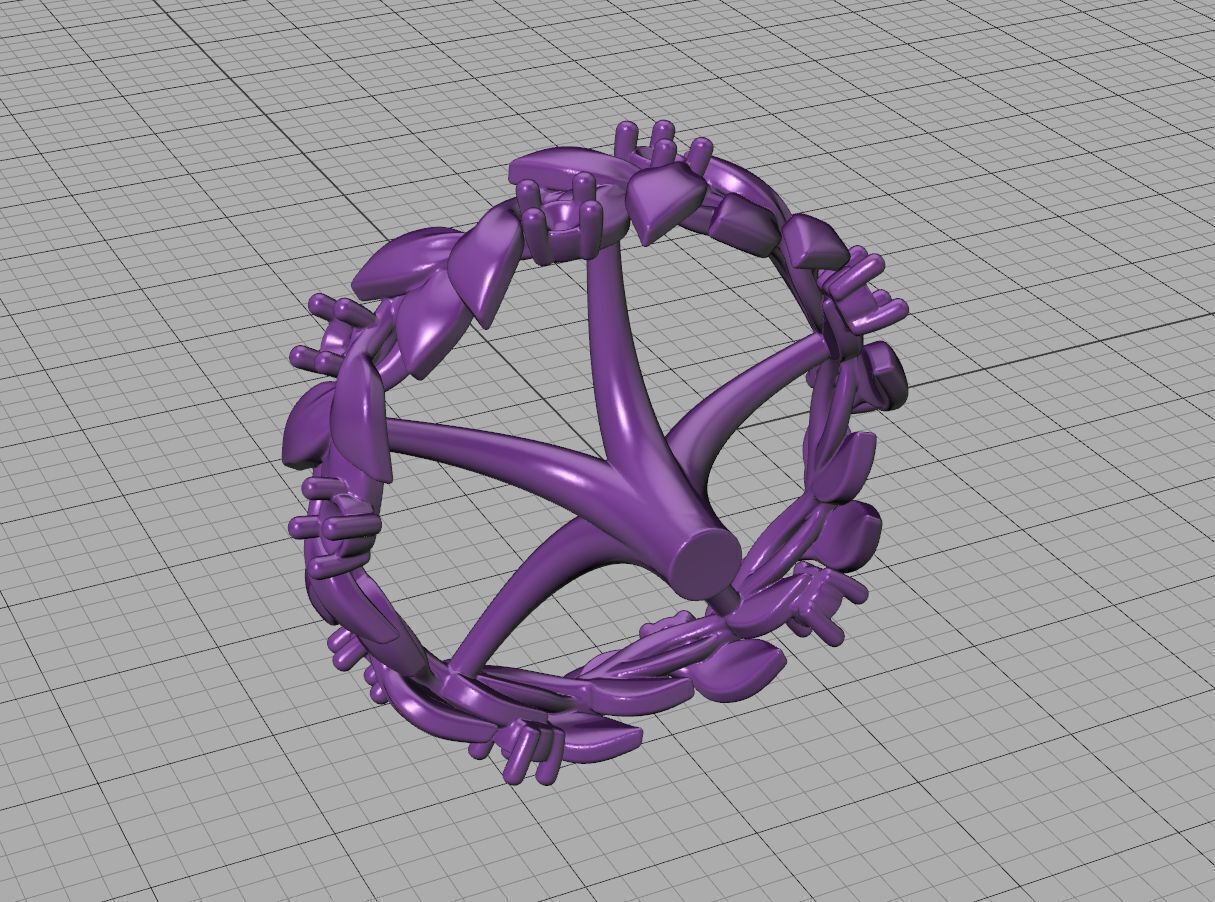 Floral Leaves Eternity Ring Nature Inspired Leaves Ring 7US 3D print model_31