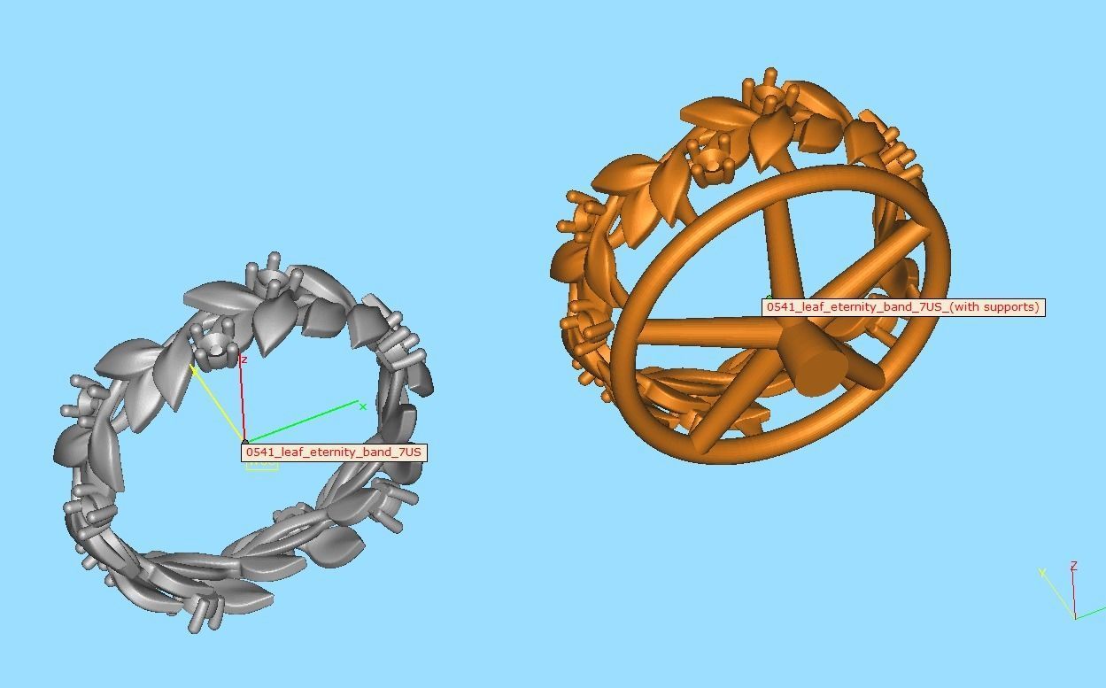 Floral Leaves Eternity Ring Nature Inspired Leaves Ring 7US 3D print model_14