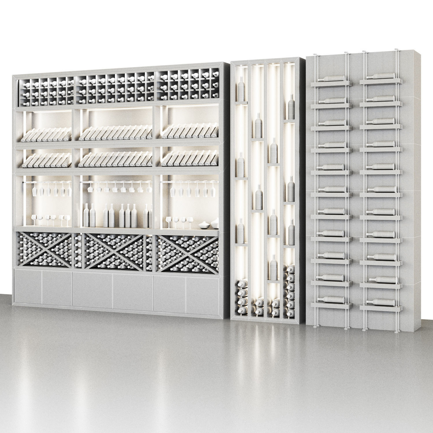 Wine cellar Low-poly 3D model_5