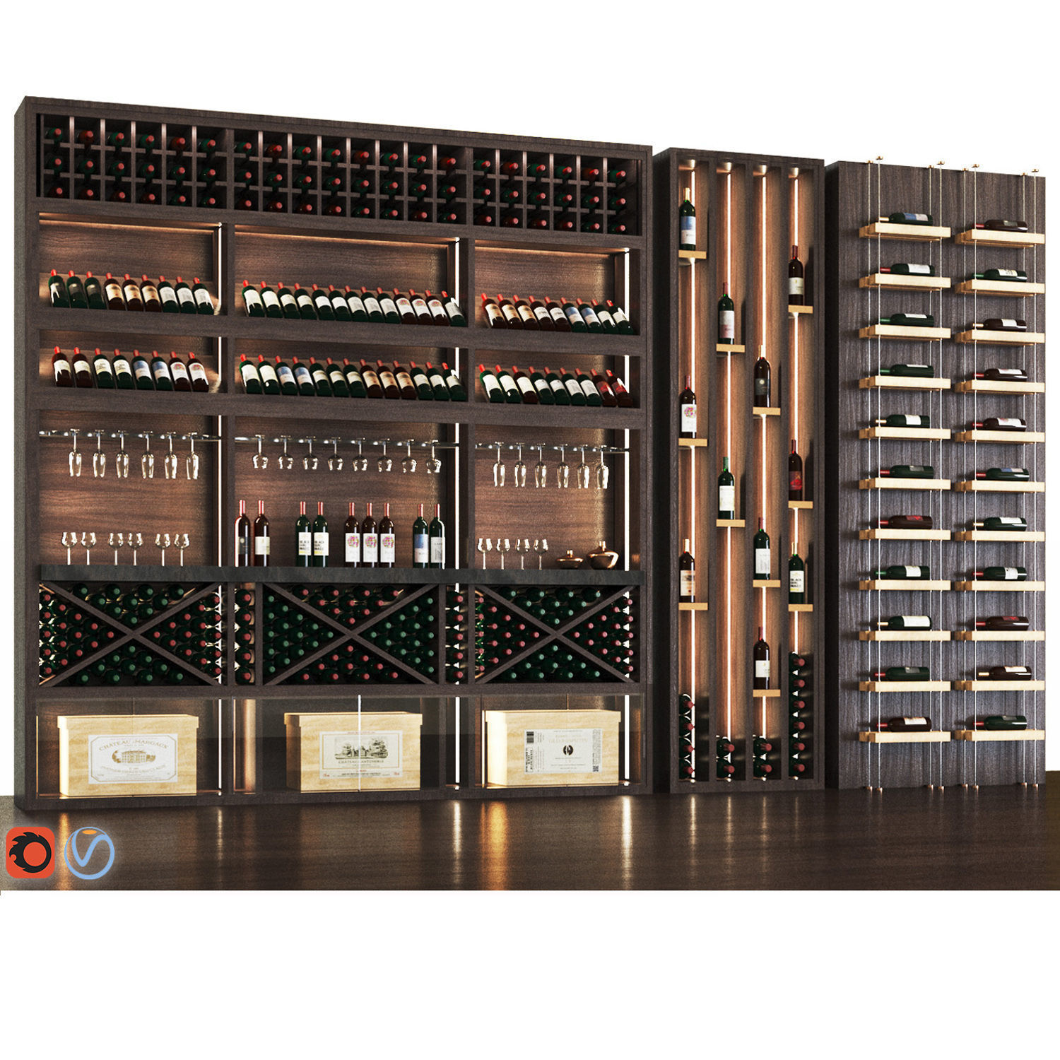 Wine cellar Low-poly 3D model_2