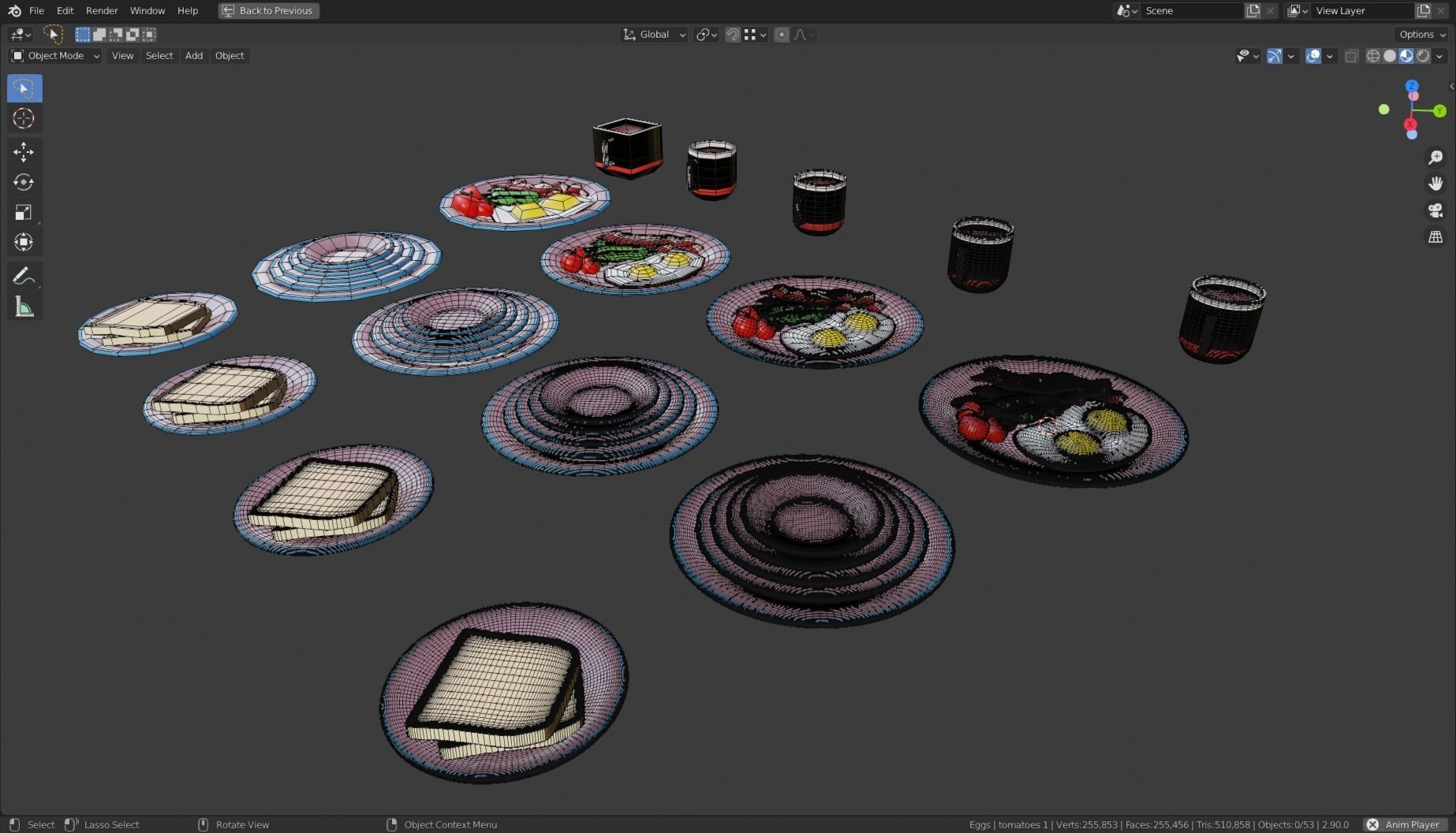 Stylized Egg Breakfast Low-poly 3D model_17