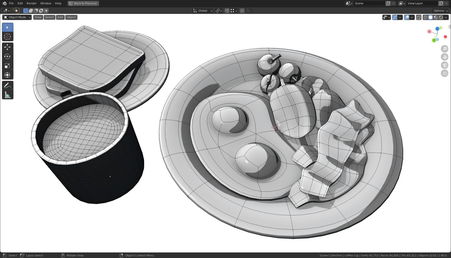 Stylized Egg Breakfast Low-poly 3D model_10