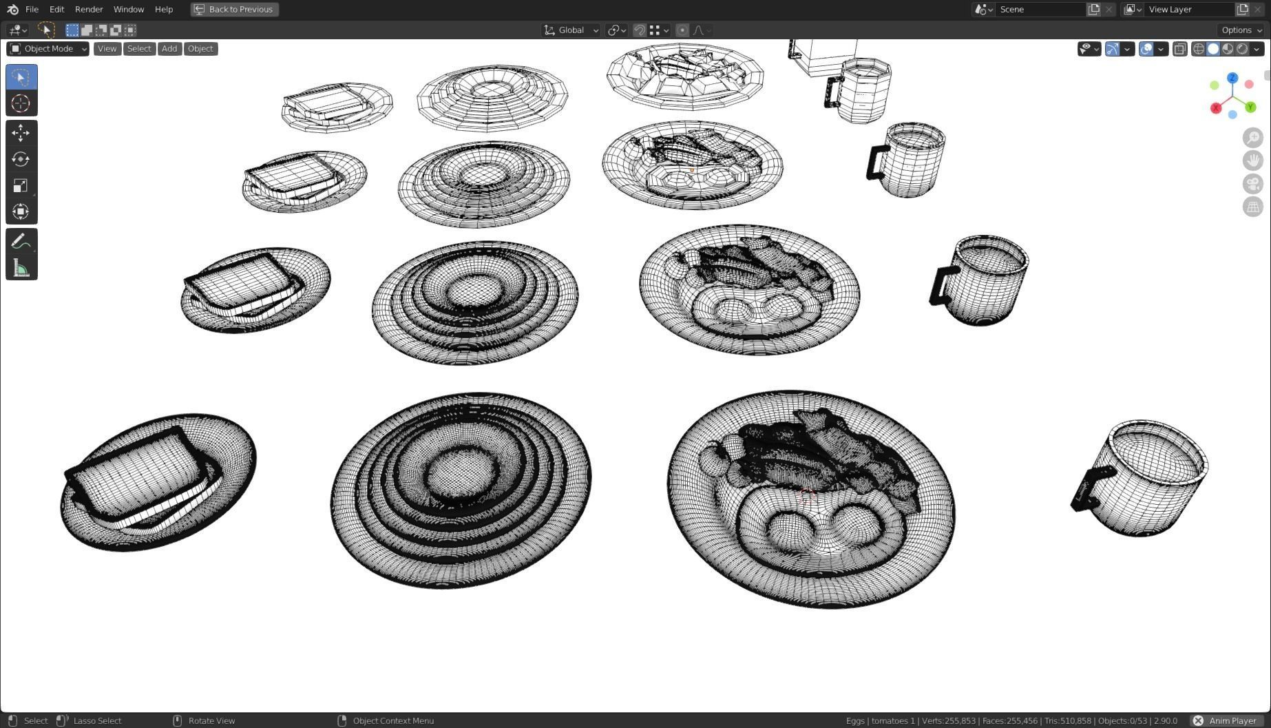 Stylized Egg Breakfast Low-poly 3D model_16