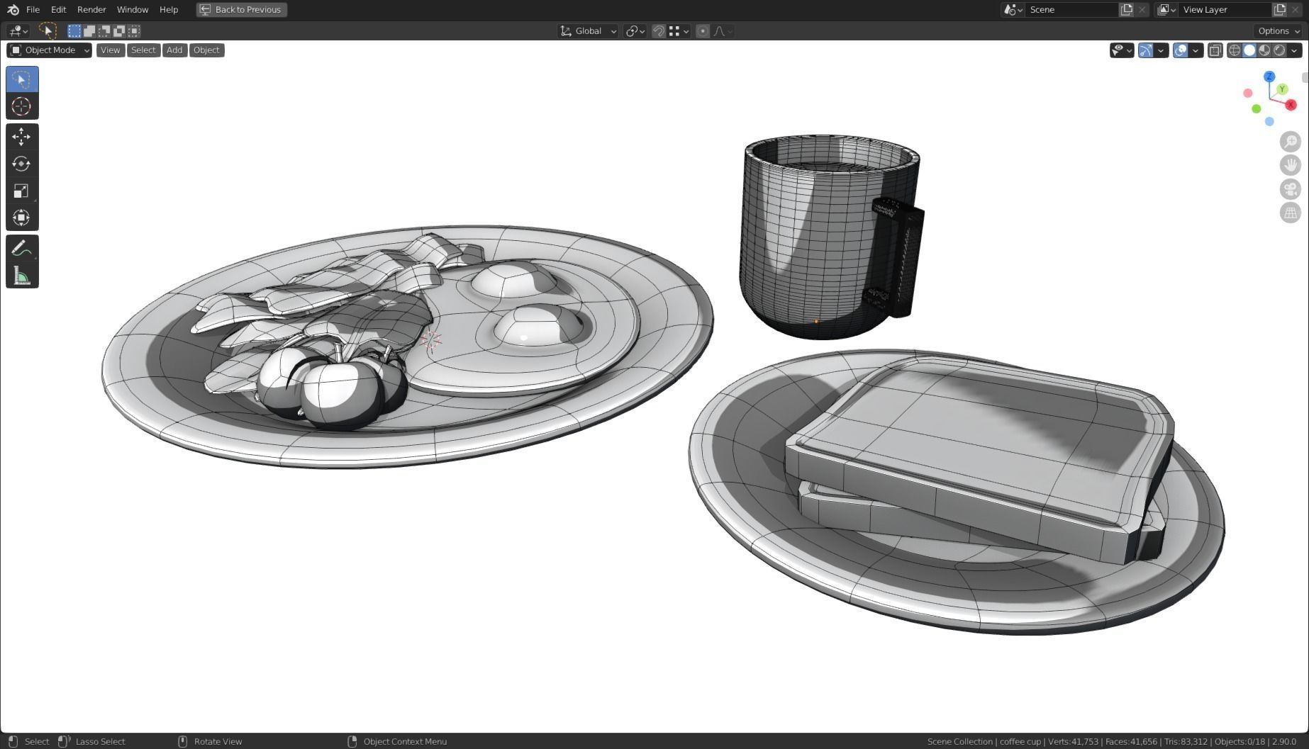 Stylized Egg Breakfast Low-poly 3D model_7