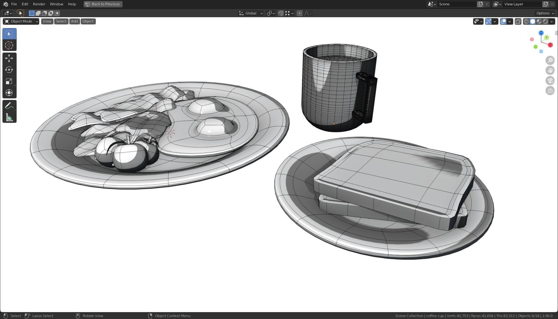 Stylized Egg Breakfast Low-poly 3D model_8