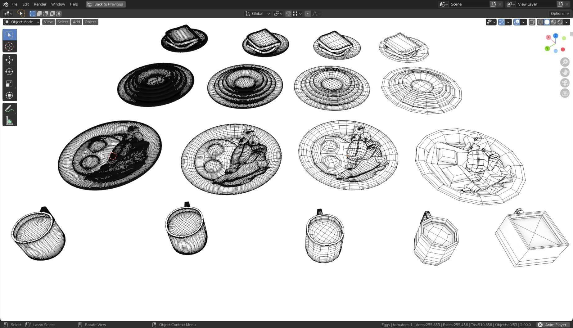 Stylized Egg Breakfast Low-poly 3D model_14