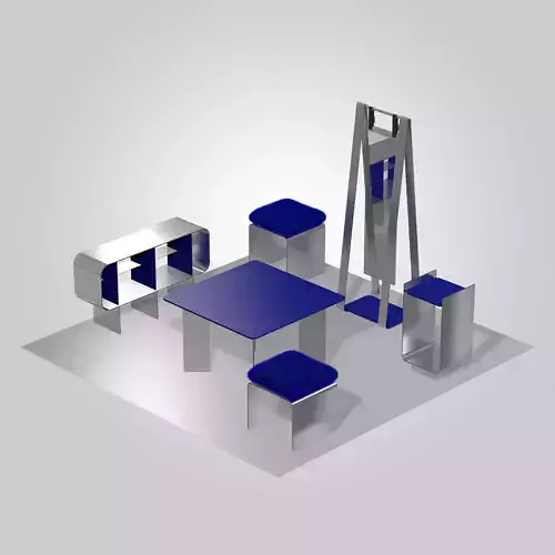 Contemporary furniture set 3D model