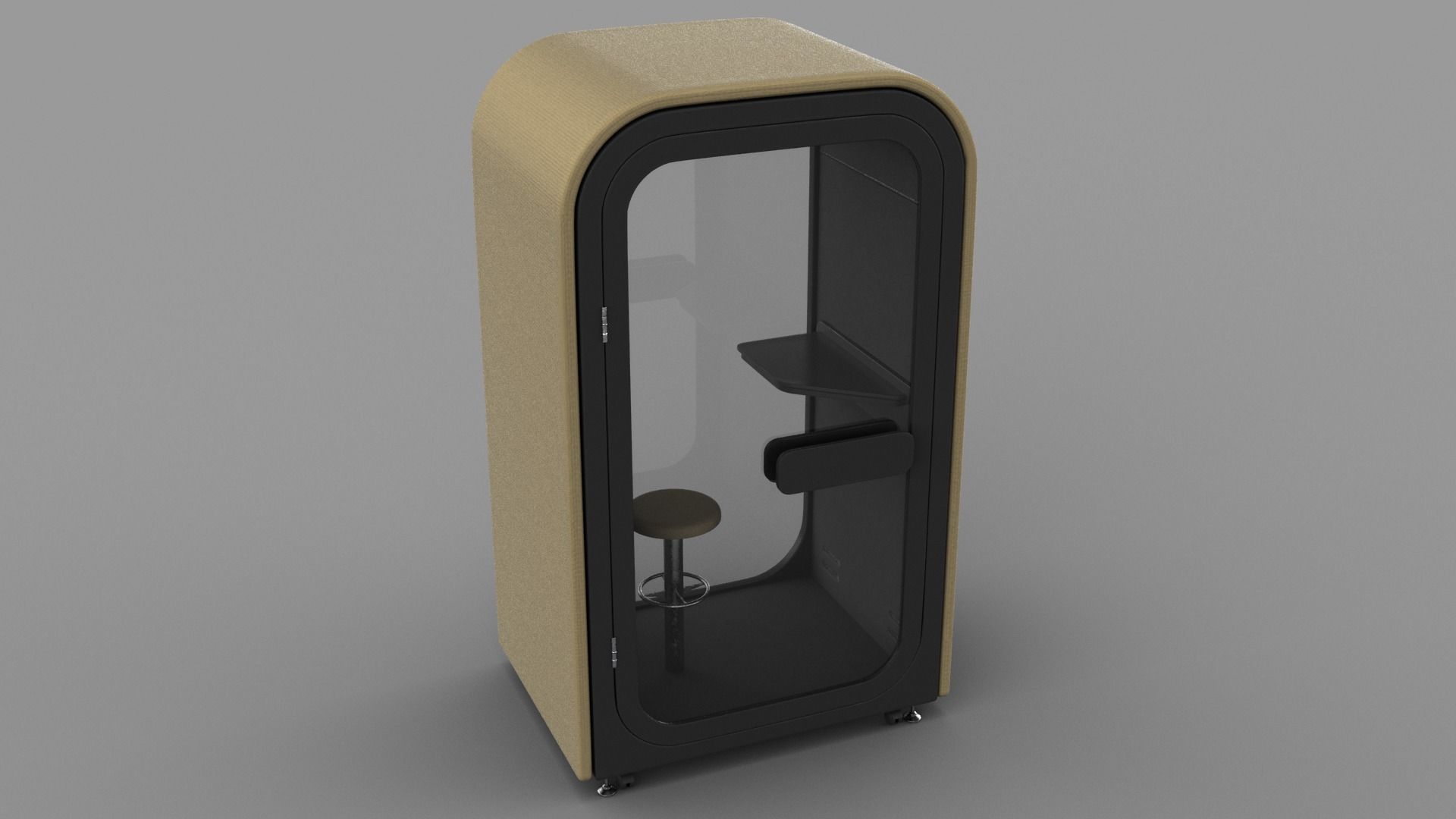 Office POD Small Low-poly 3D model_1