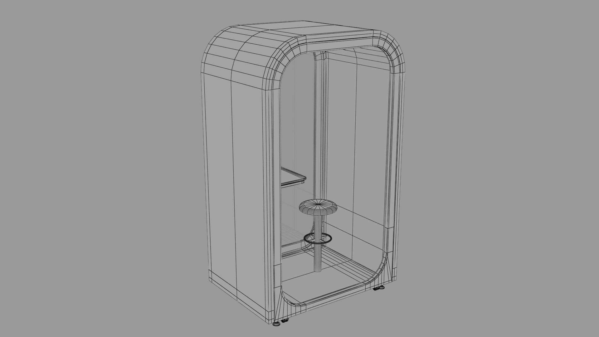 Office POD Small Low-poly 3D model_21