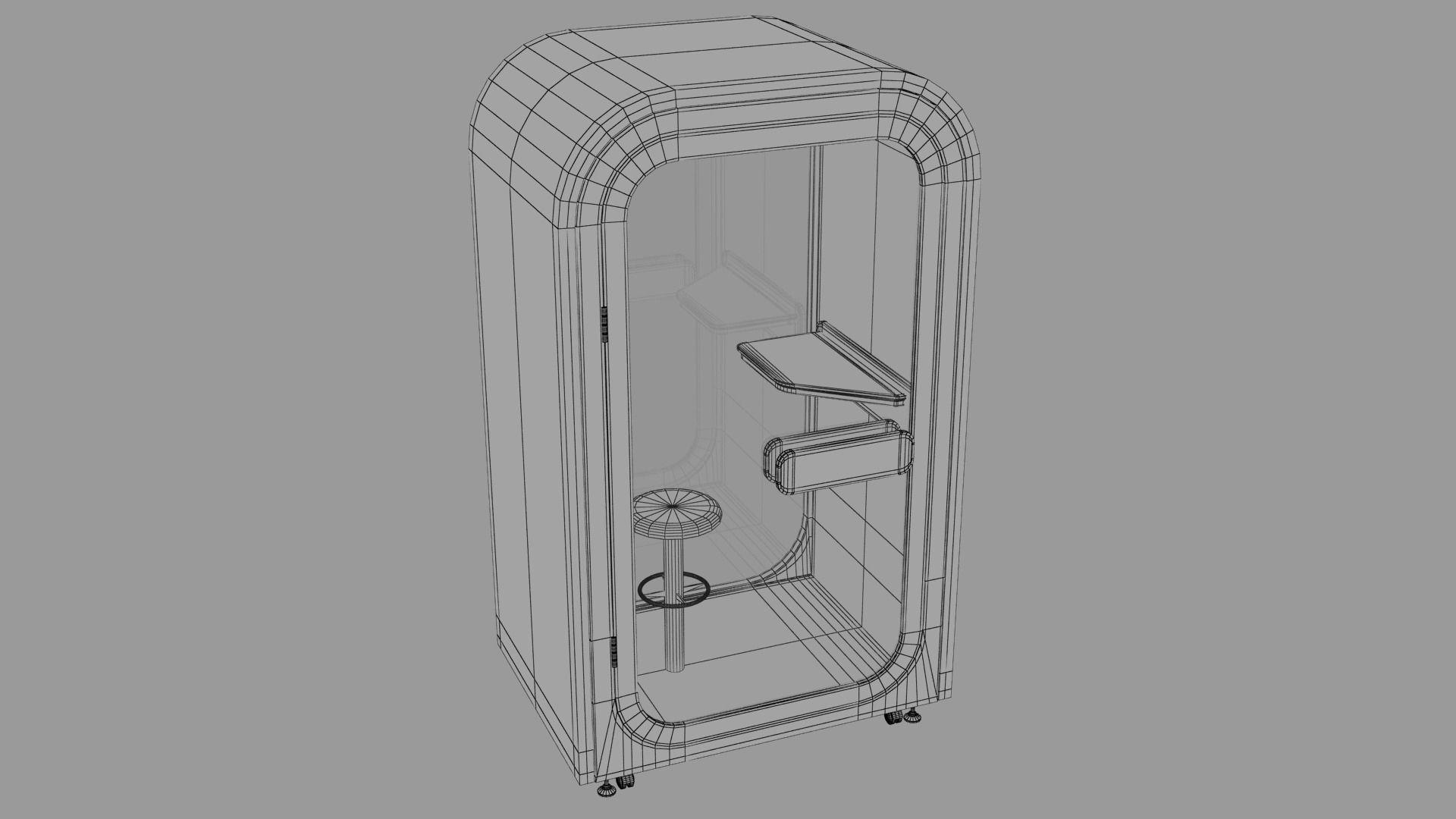 Office POD Small Low-poly 3D model_17