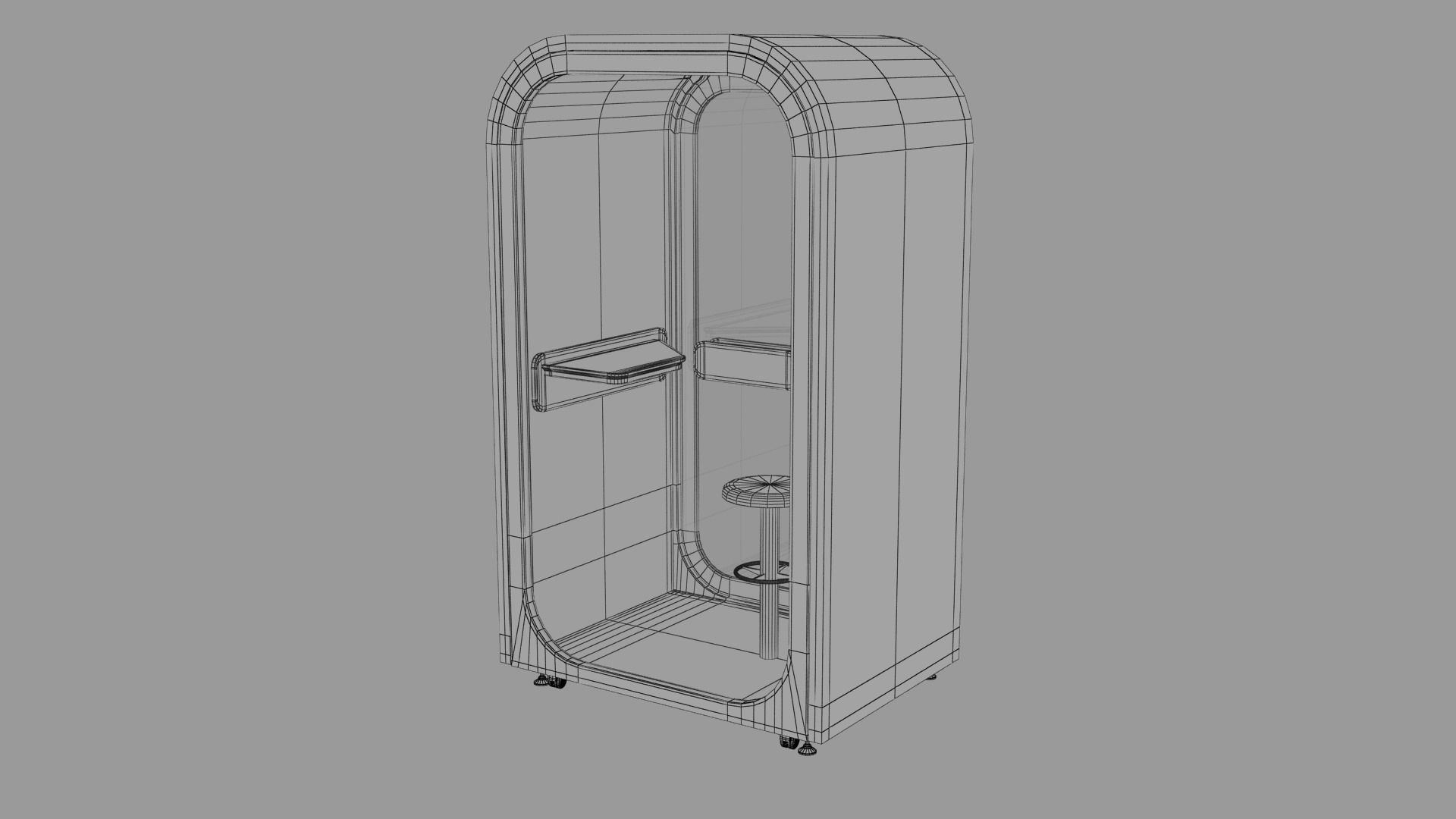 Office POD Small Low-poly 3D model_23