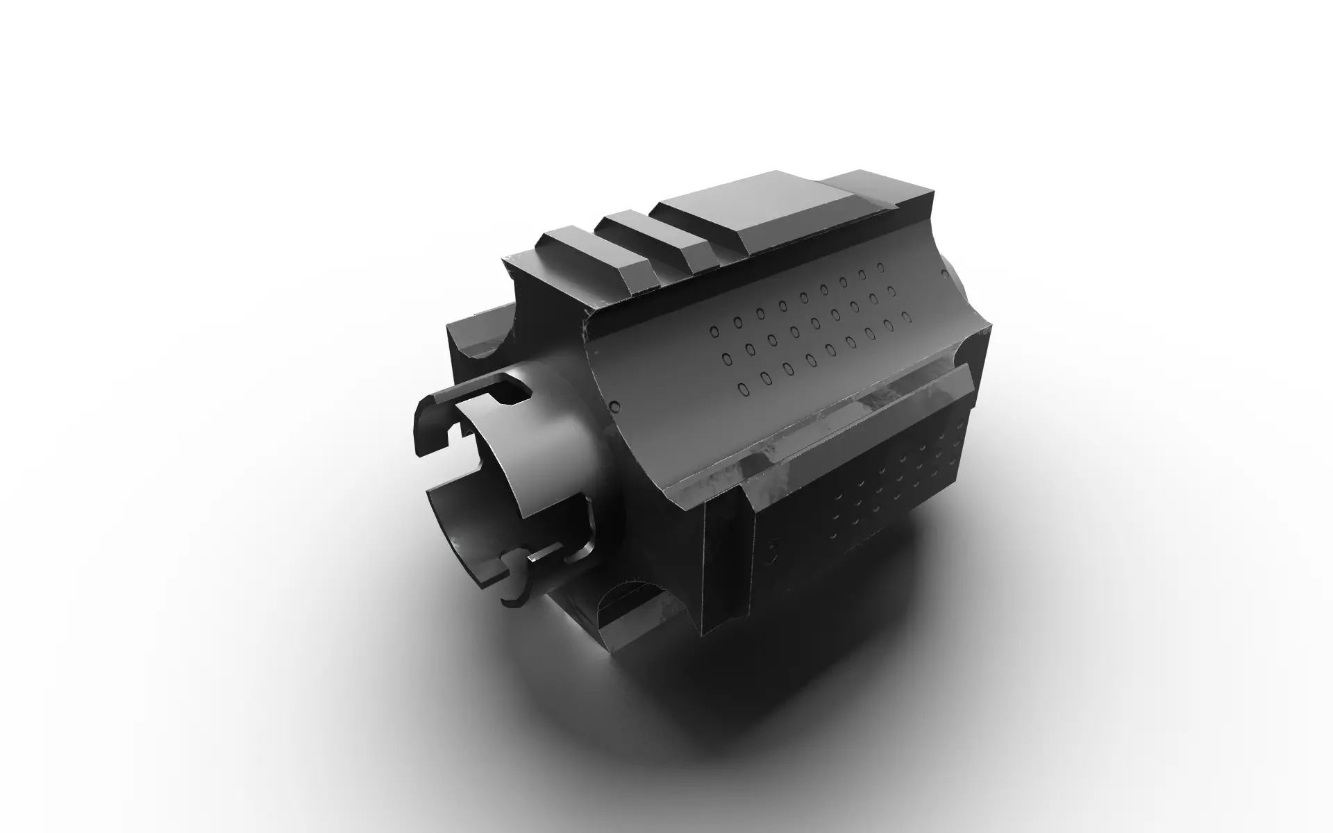 Muzzle Jailbreak Low-poly 3D model_0