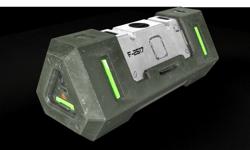 Sci-fi Crate Low-poly 3D model_6