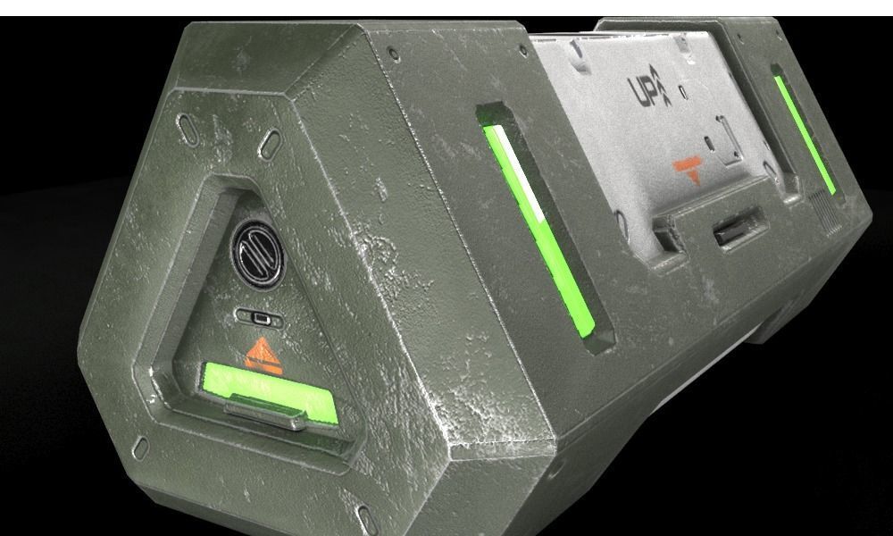 Sci-fi Crate Low-poly 3D model_9