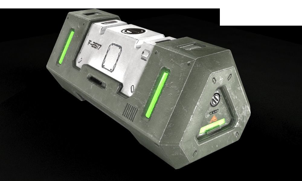 Sci-fi Crate Low-poly 3D model_1